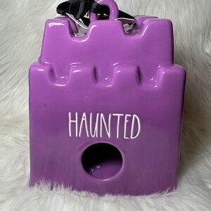 Rae Dunn Purple HAUNTED Halloween Castle Birdhouse  BinH1